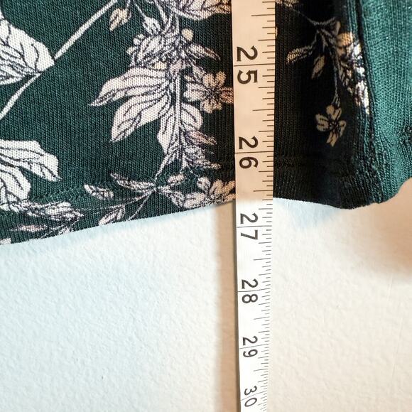 BCBGMAXAZRIA Semi-Sheer Floral Long Sleeve Top Spruce Combo Green Size XXS NWT - Picture 9 of 13